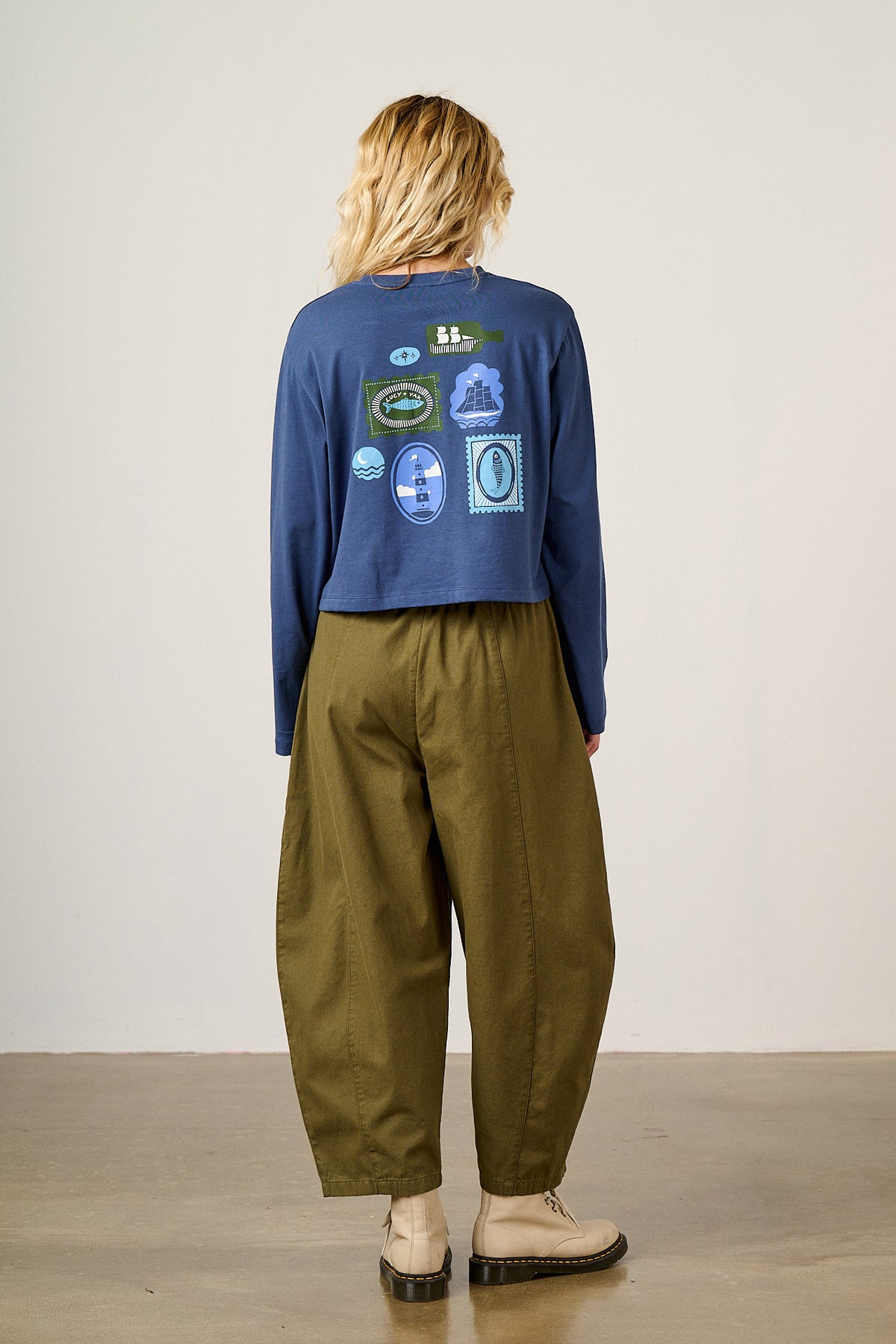 Mio - Cotton T-shirt in Navy Sardines