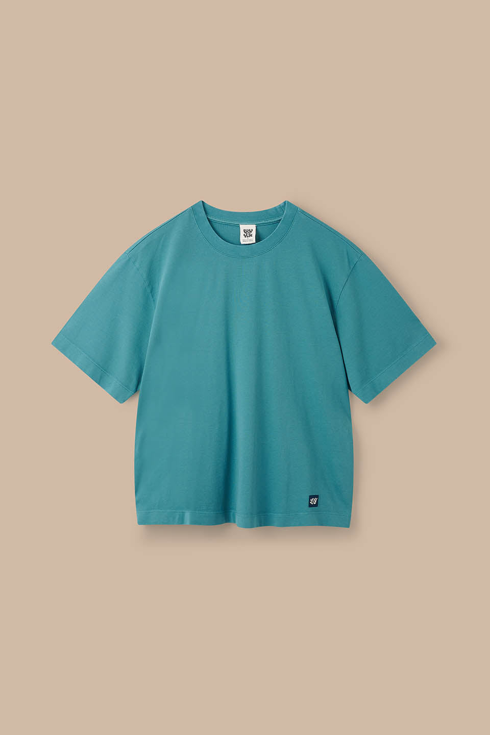 Noa - Cotton Boxy T-Shirt in Washed Dragonfly Blue