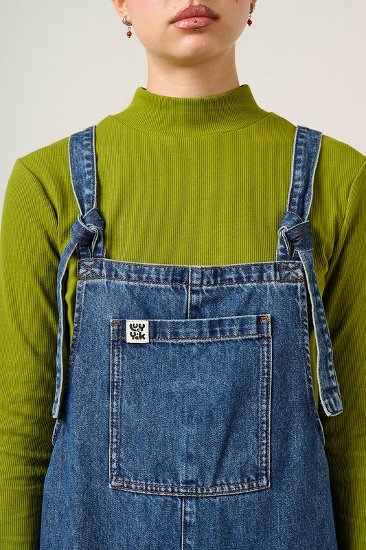 Original - Denim Dungarees in Mid Wash Blue
