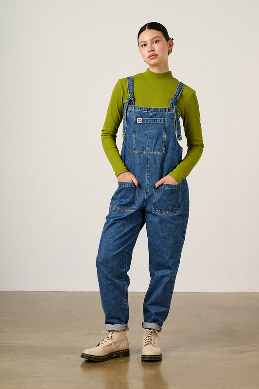 Original - Denim Dungarees in Mid Wash Blue