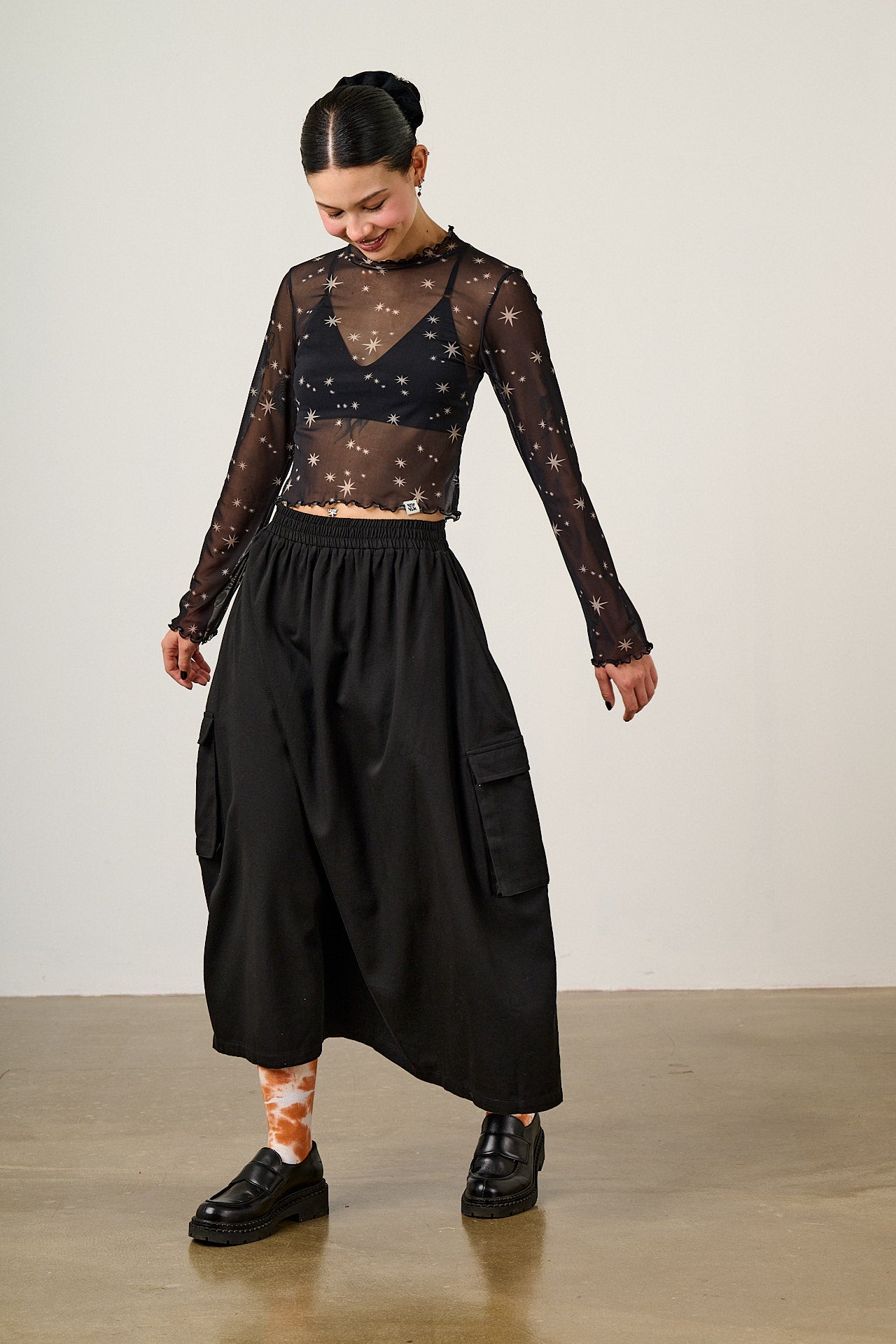 Perrie - Mesh Top in Celestial Print