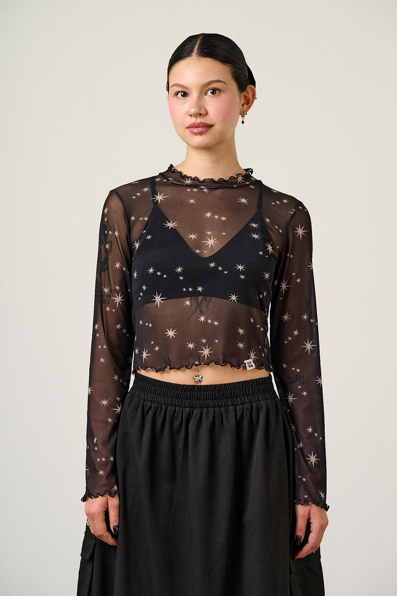 Perrie - Mesh Top in Celestial Print