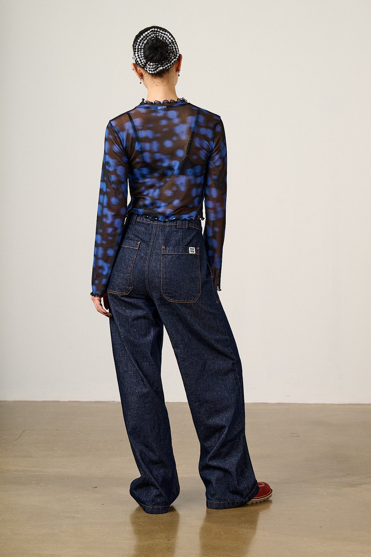 Perrie - Mesh Top in Blue Digital Blur