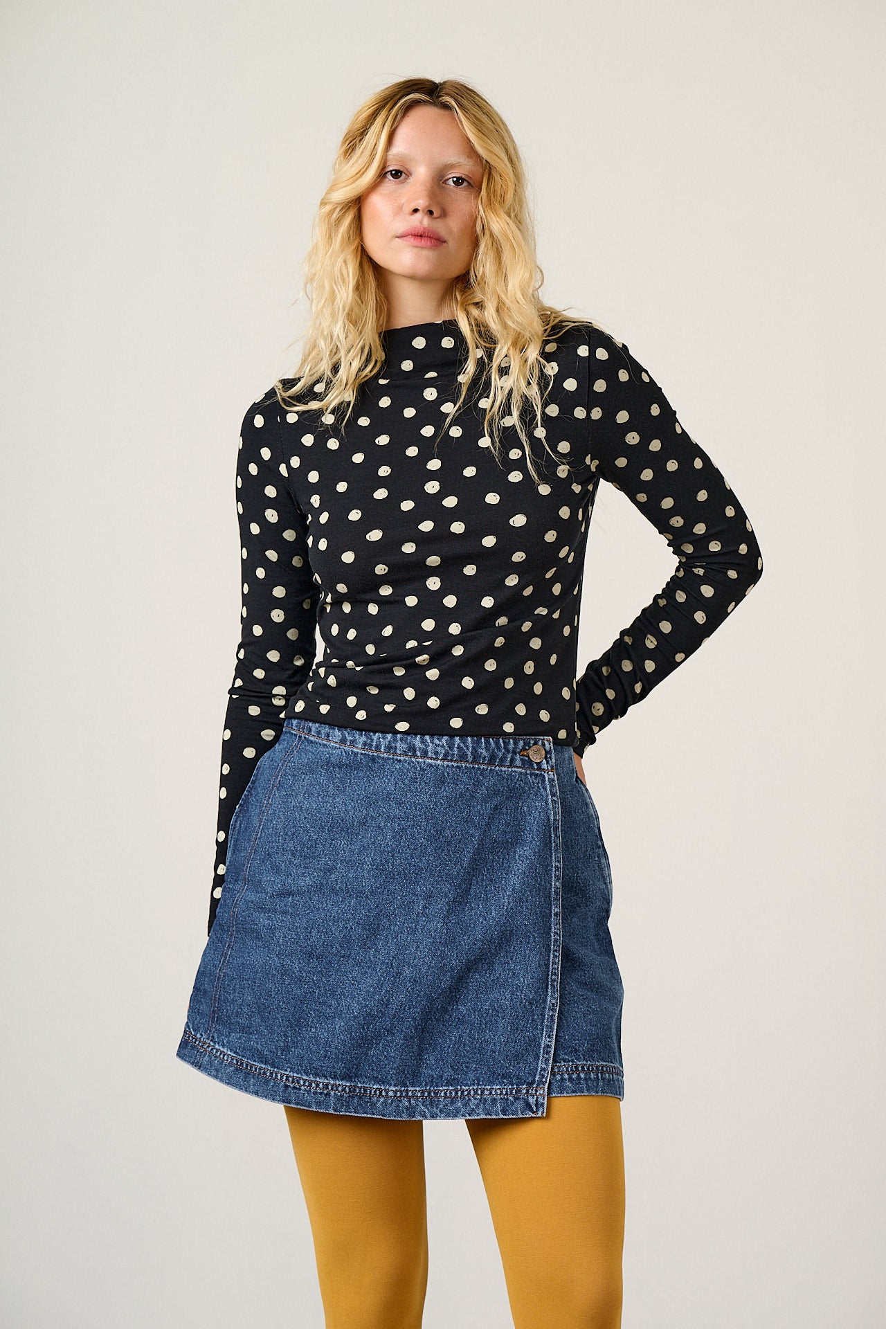 Veeda - Denim Skort in Mid Wash Denim