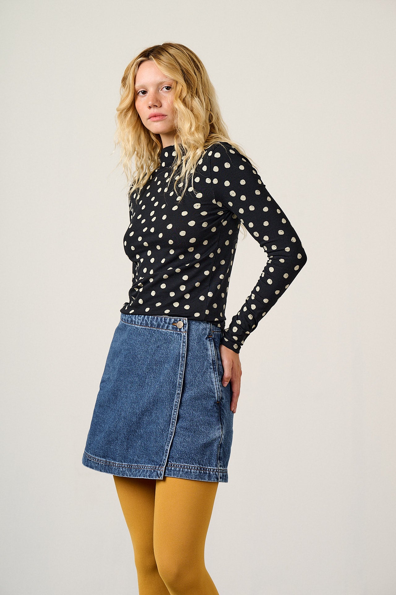 Veeda - Denim Skort in Mid Wash Denim