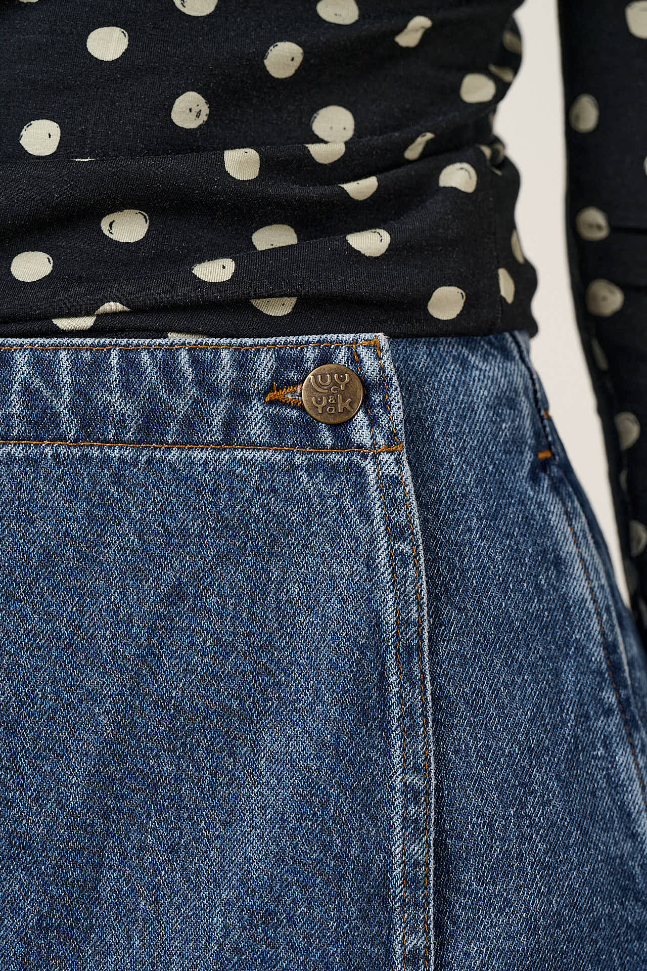 Veeda - Denim Skort in Mid Wash Denim