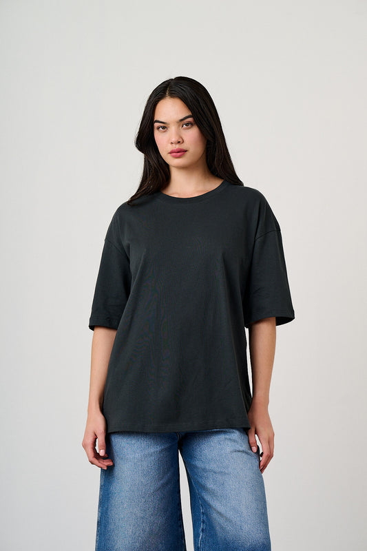 Benny - Oversized Cotton T-Shirt in Black