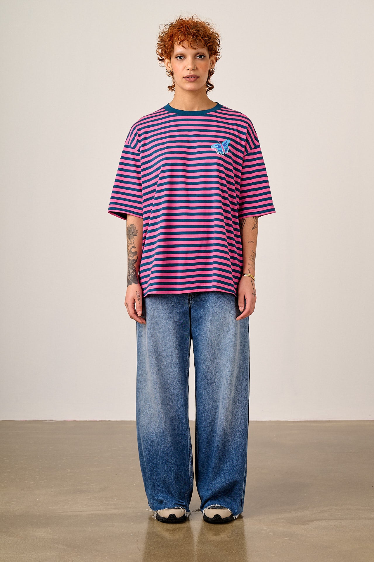 L.E Benny - Oversized Cotton T-Shirt in Brooke Hornsby & Yak Stripe
