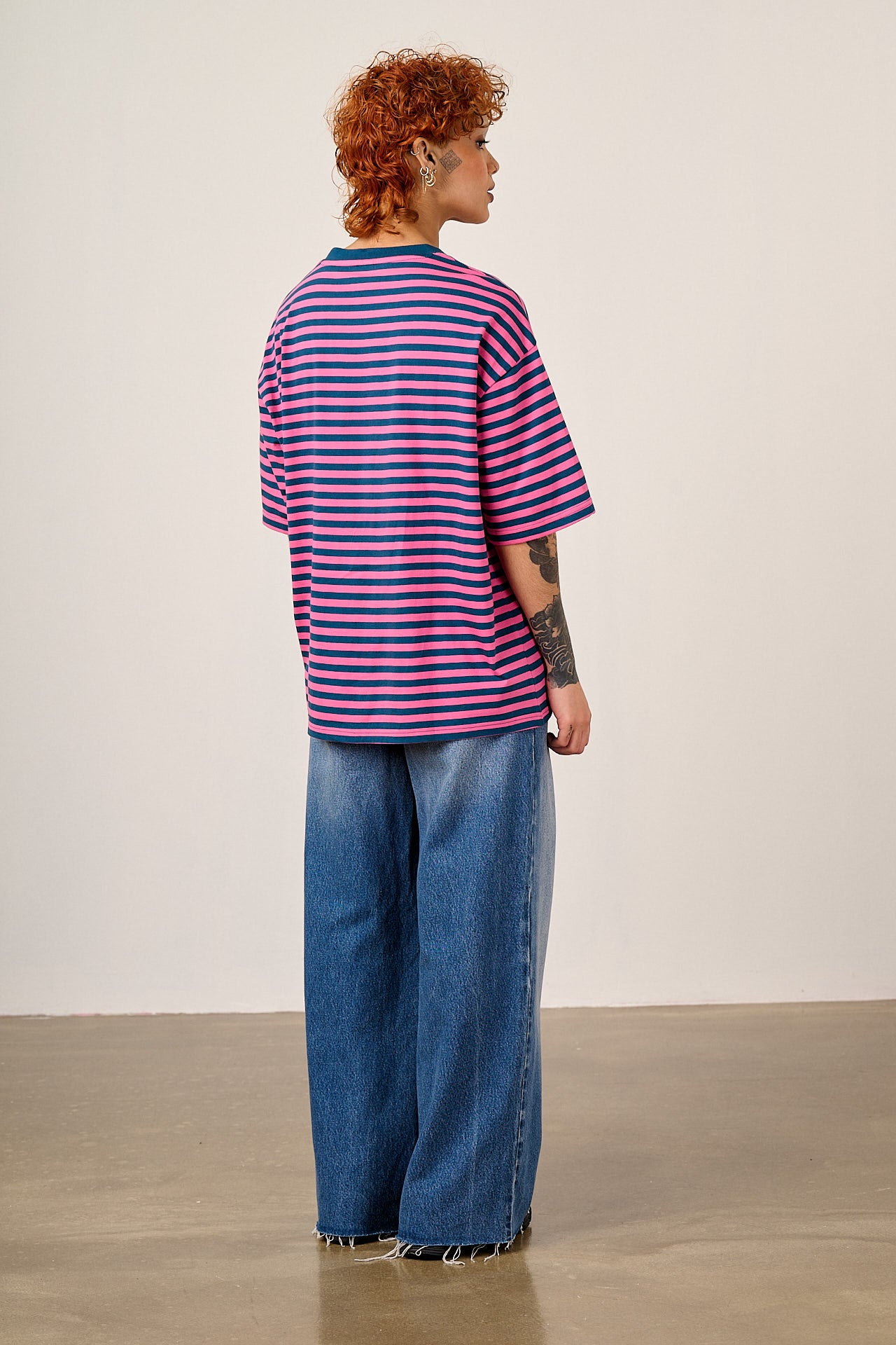 L.E Benny - Oversized Cotton T-Shirt in Brooke Hornsby & Yak Stripe