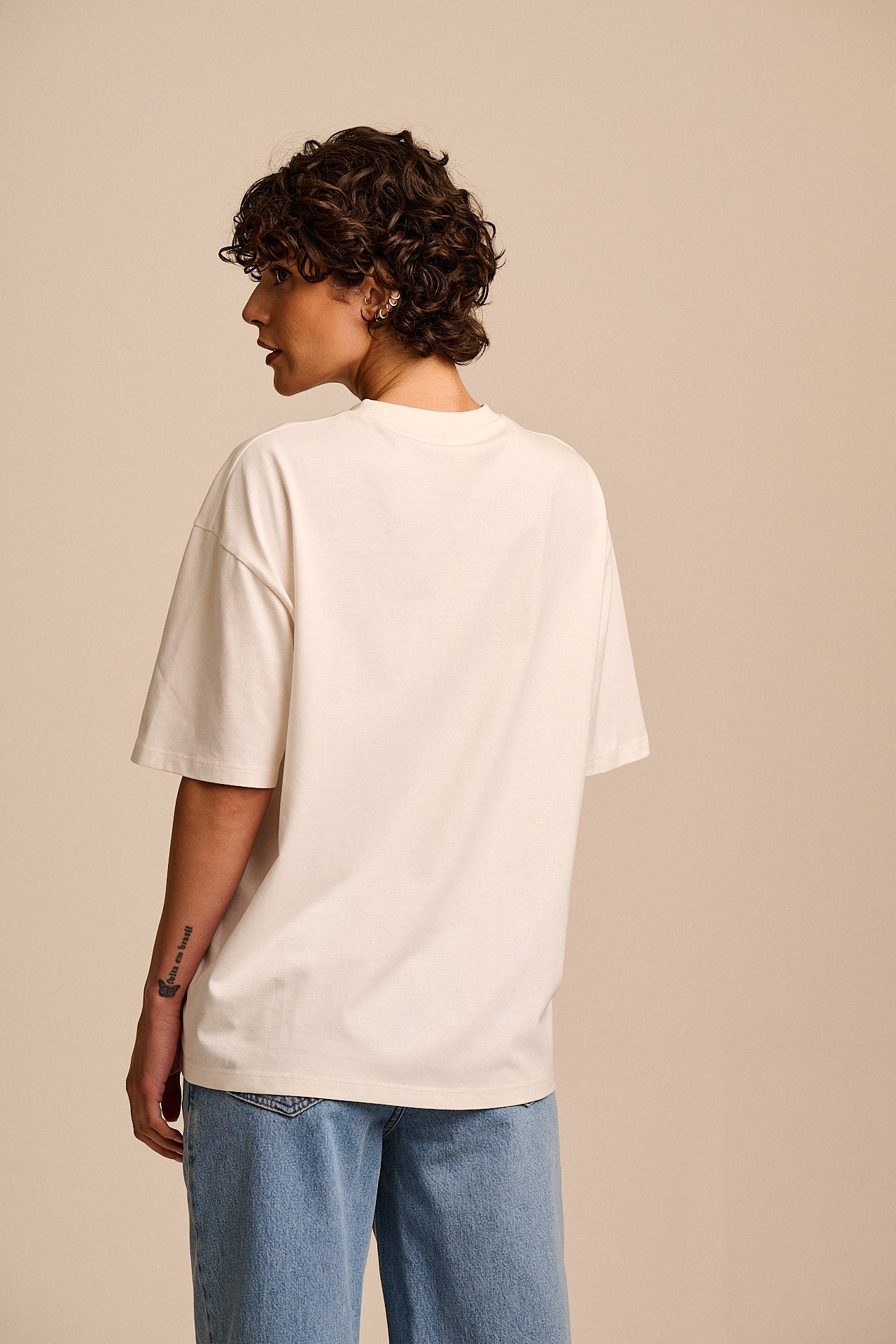 Benny - Oversized Cotton T-Shirt in Fluid Leaf