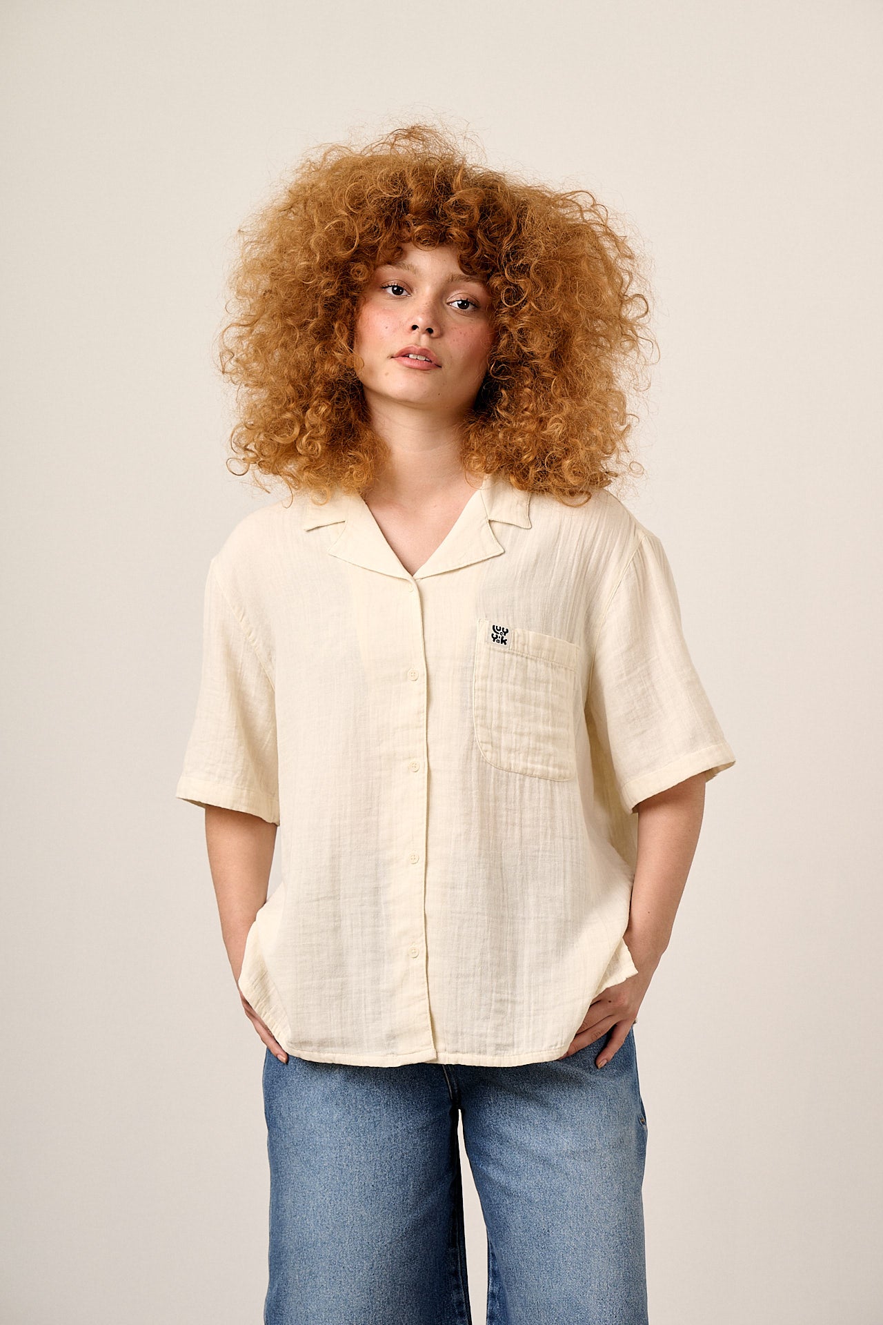 Cam - Cotton Shirt in Ecru