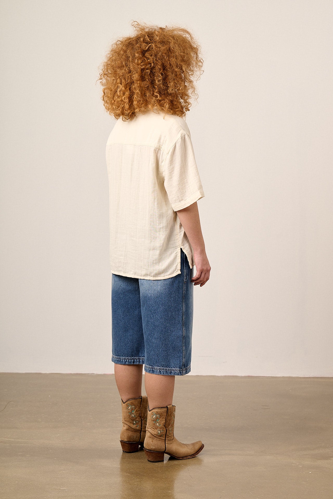 Cam - Cotton Shirt in Ecru
