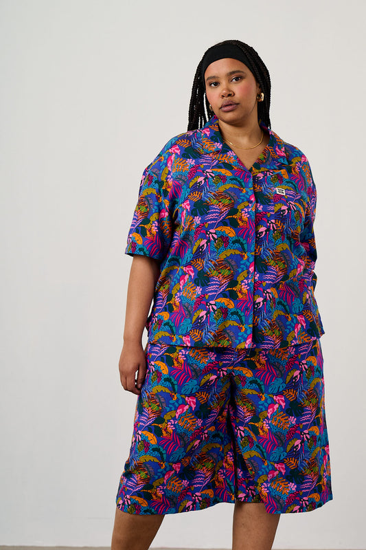 Carlos - Viscose Shorts in Wild Expression Print