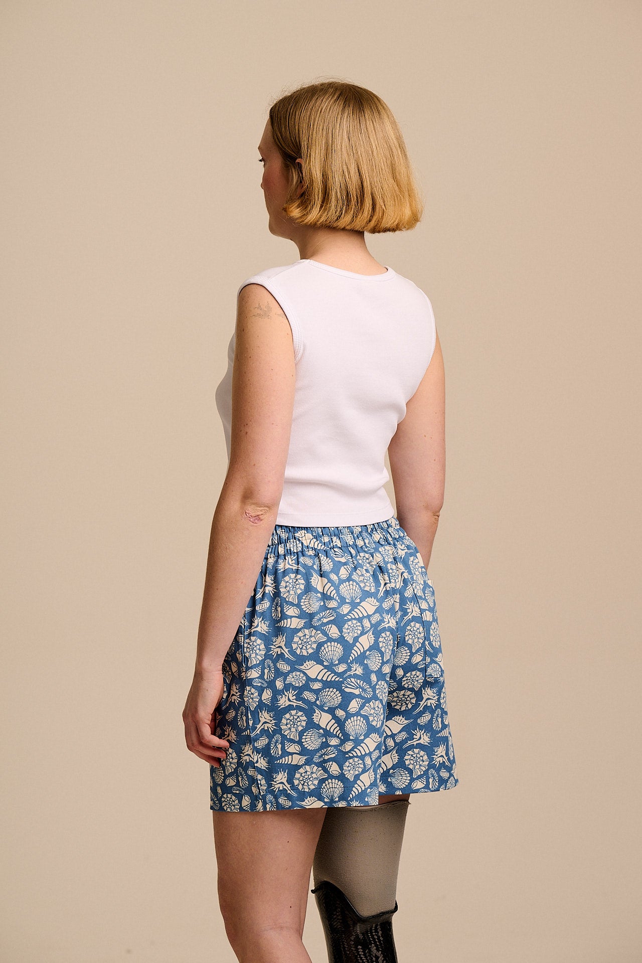 Charlie - Cotton Shorts in Blue Shells
