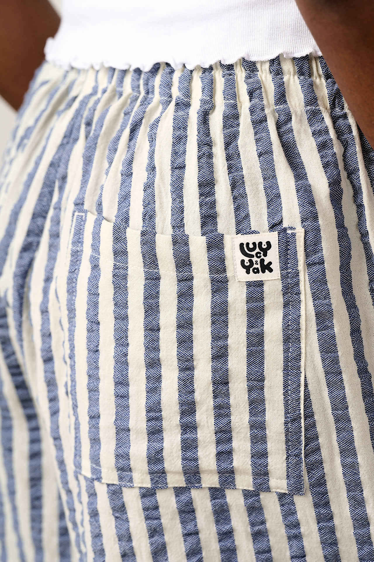 Charlie - Cotton Shorts in Navy Stripe