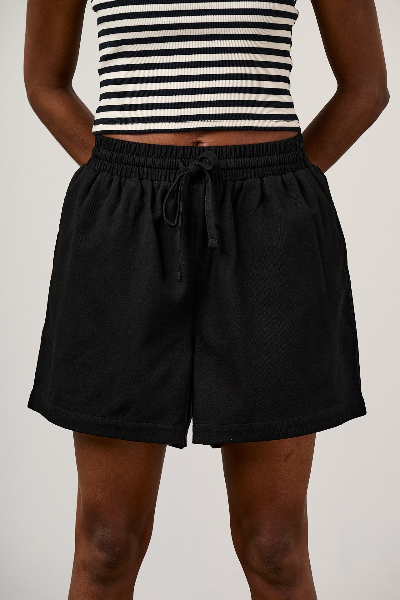Charlie - Cotton Shorts in Black