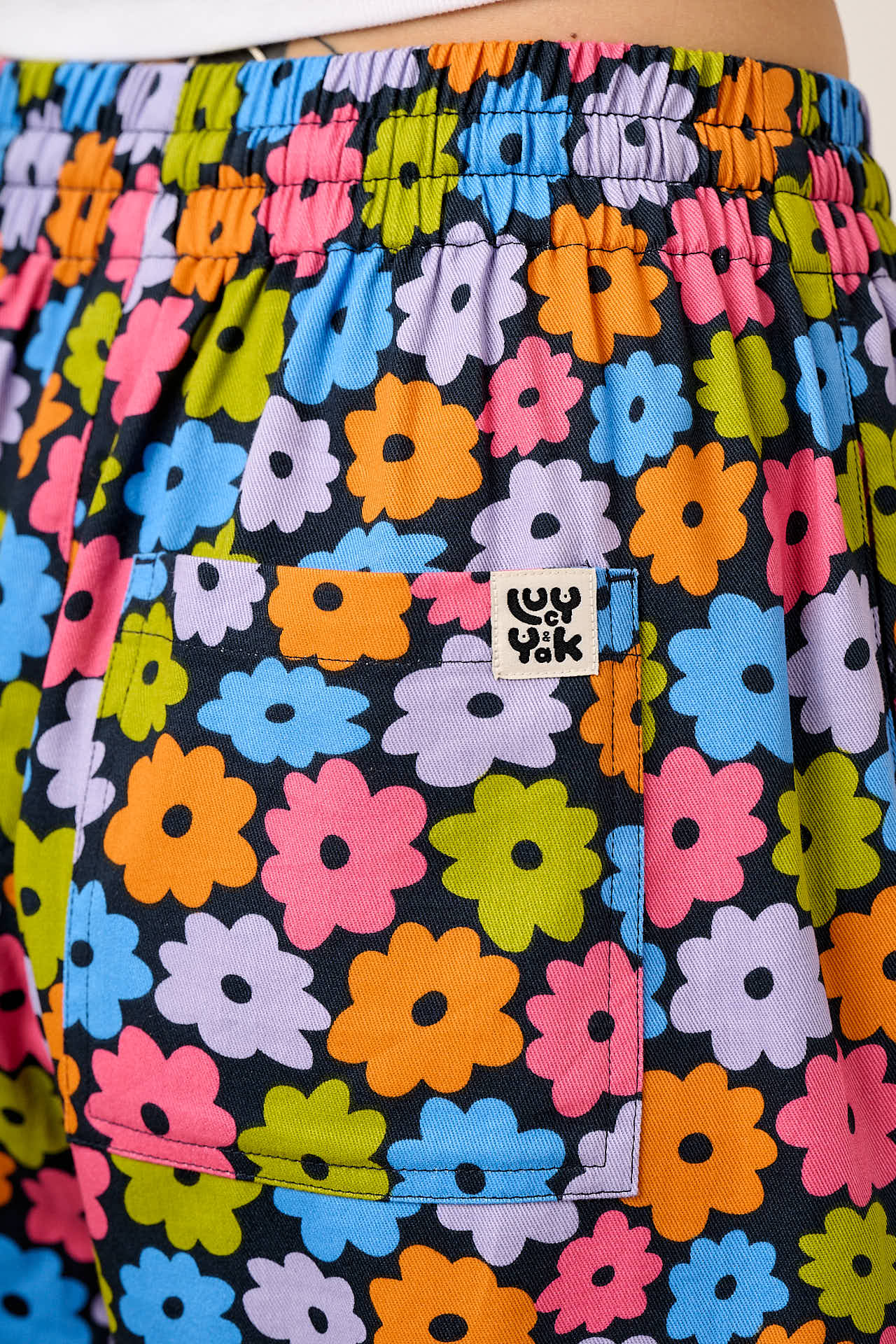 Chuck - Wide Leg Cotton Trousers in Balloon Floral