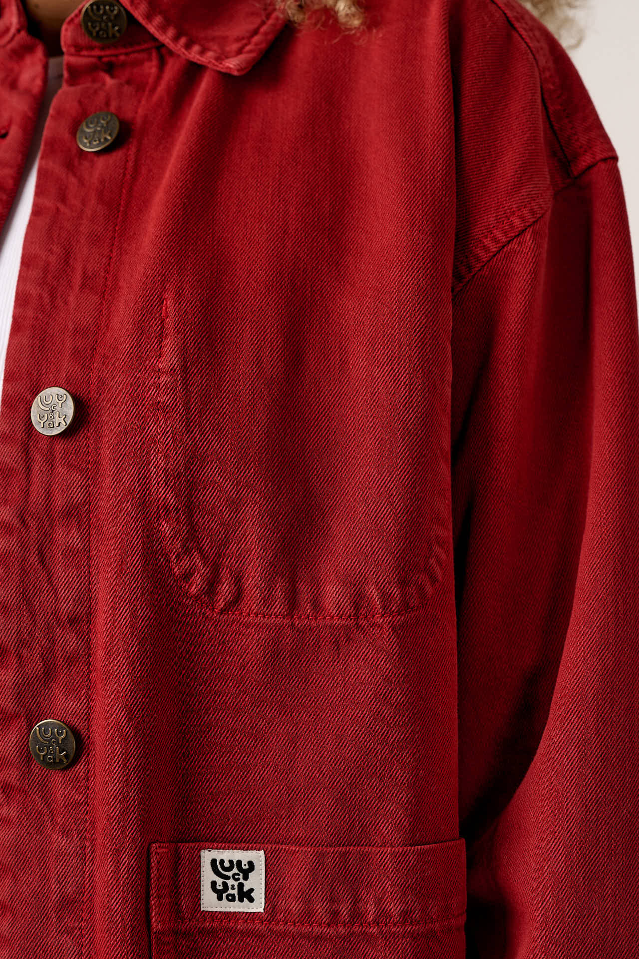 Connie - Denim Jacket in True Red Wash (POS)