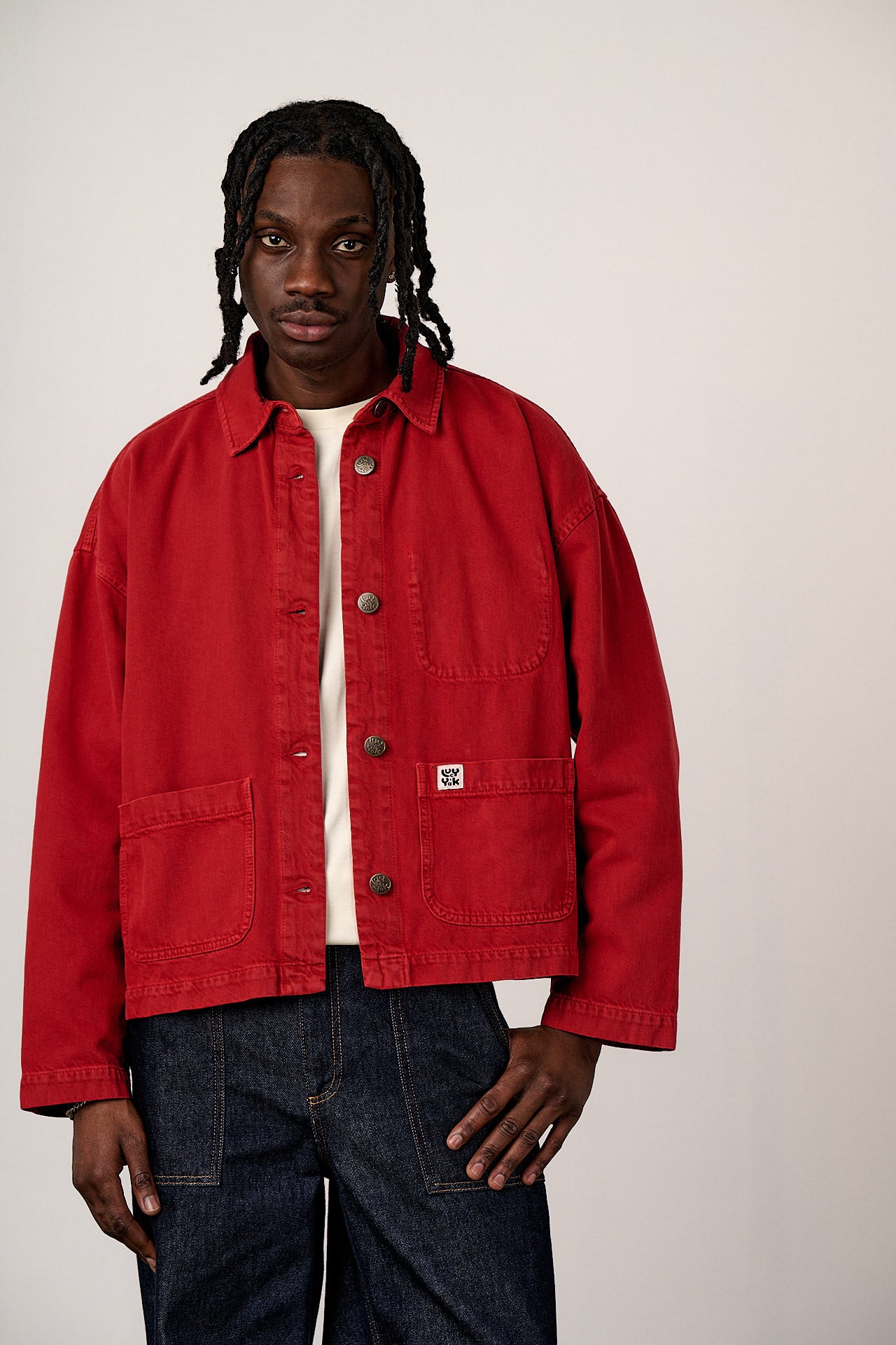 Connie - Denim Jacket in True Red Wash (POS)