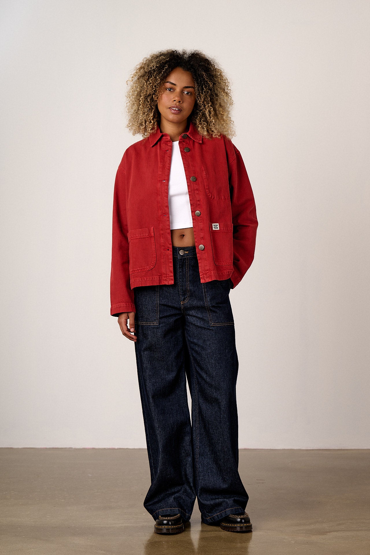 Connie - Denim Jacket in True Red Wash (POS)