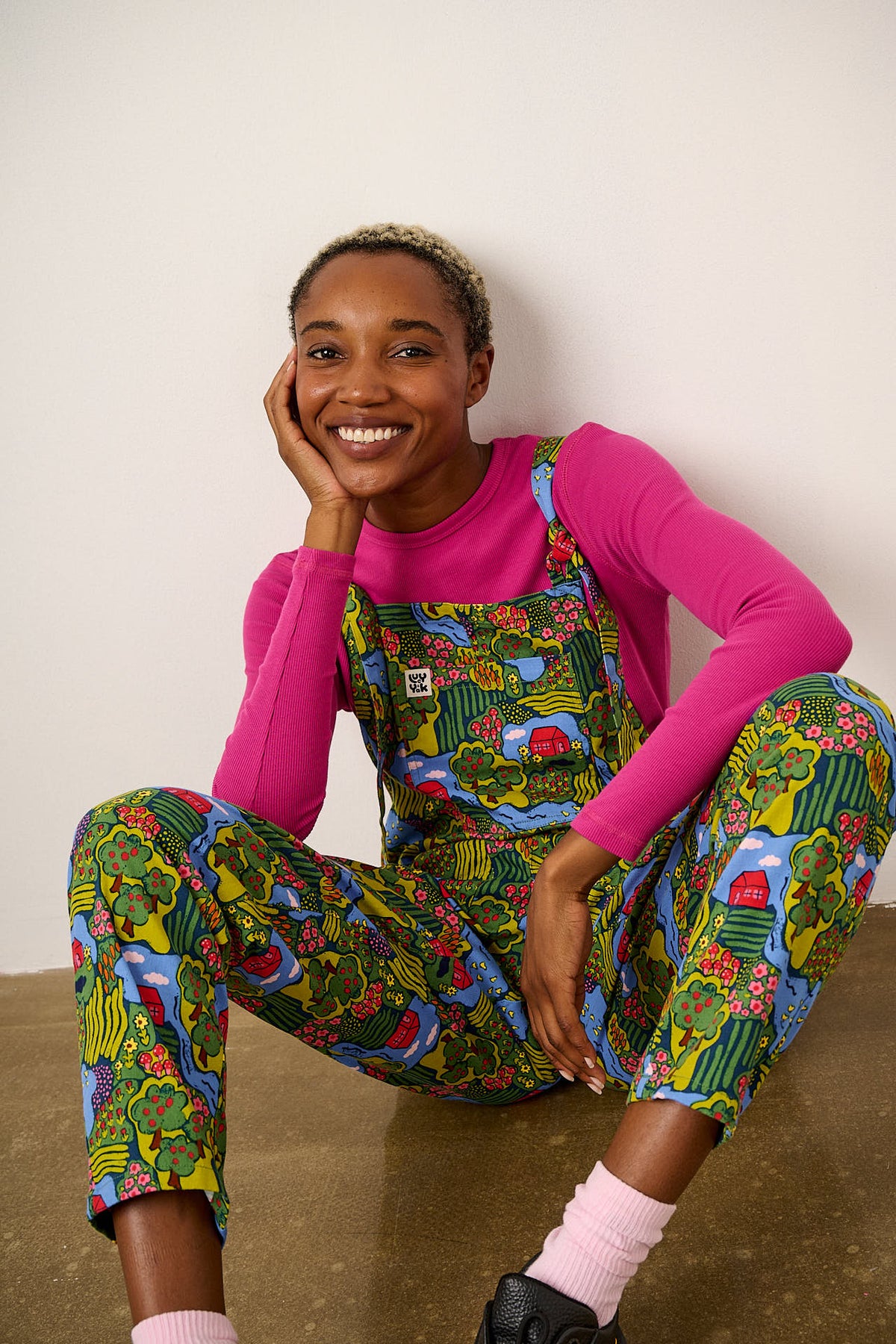 Original - Cotton Twill Dungaree in Farmyard Scene