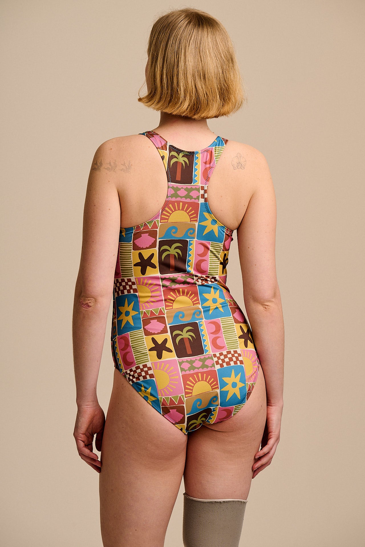 Elena - Swimsuit in Coastal Tile