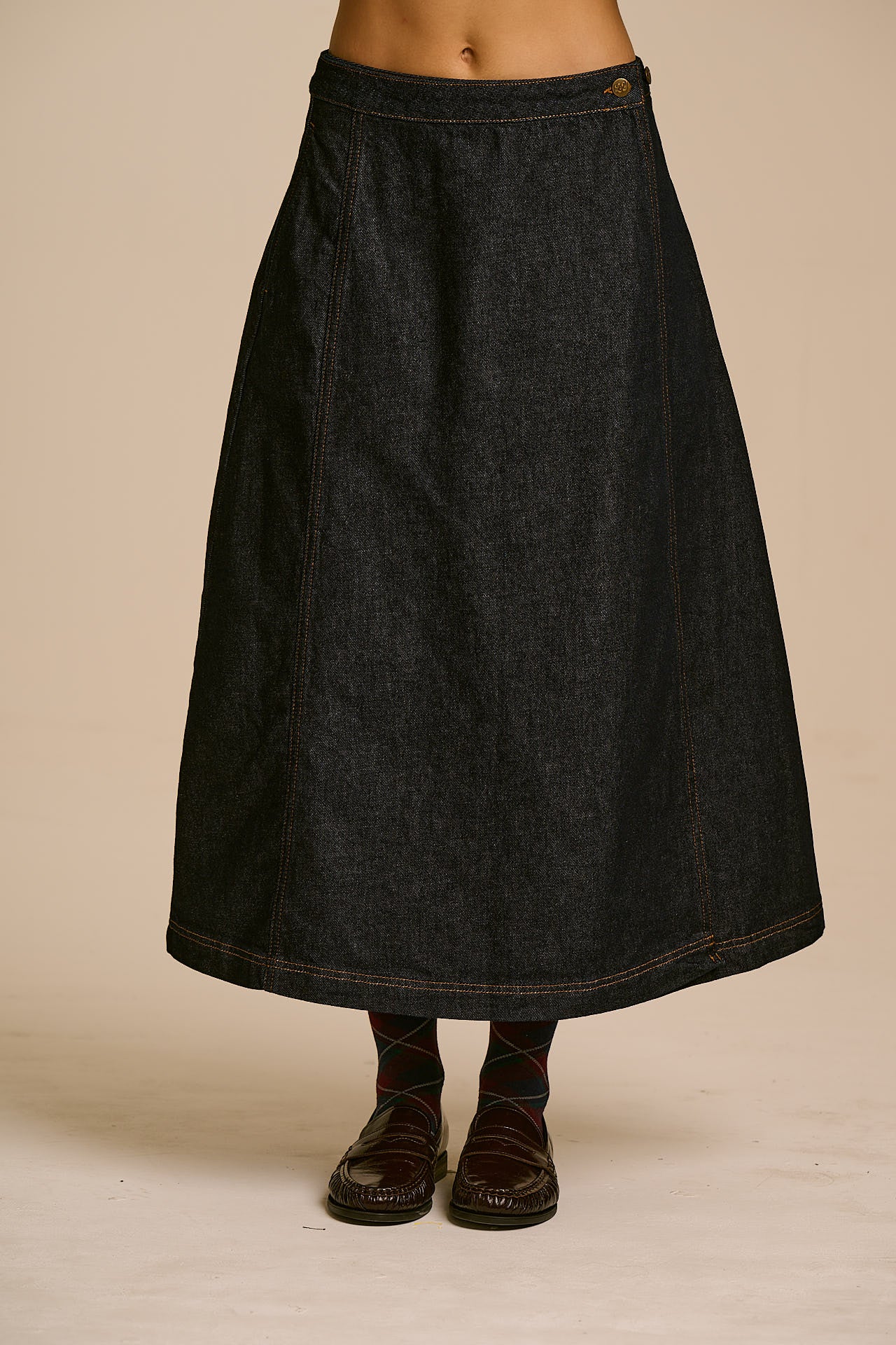 Miley - Denim Wrap Skirt in Indigo Denim