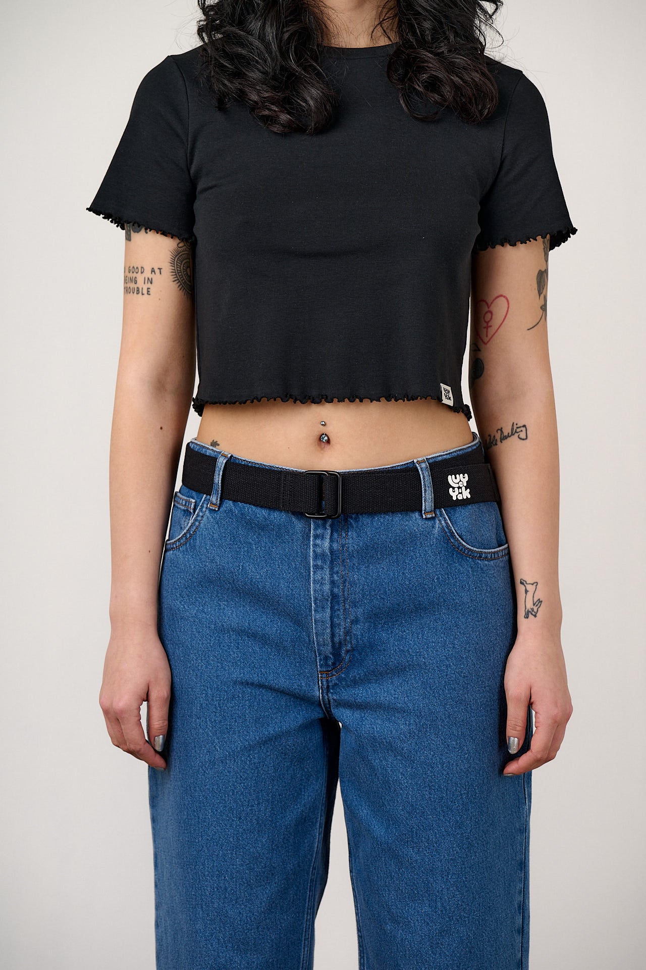Flynn - D-Ring Cotton Webbing Belt in Black