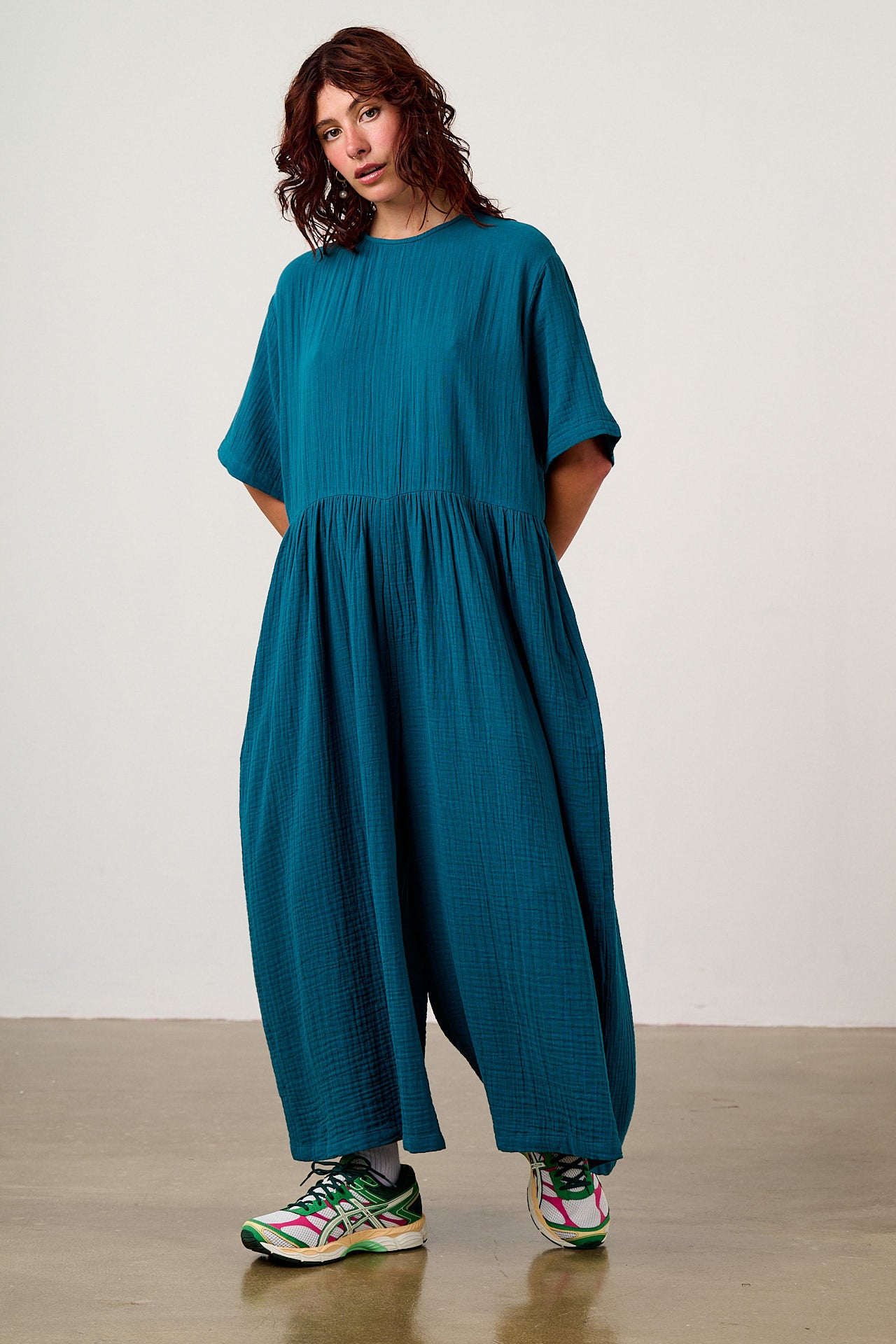George - Cotton Jumpsuit in Teal