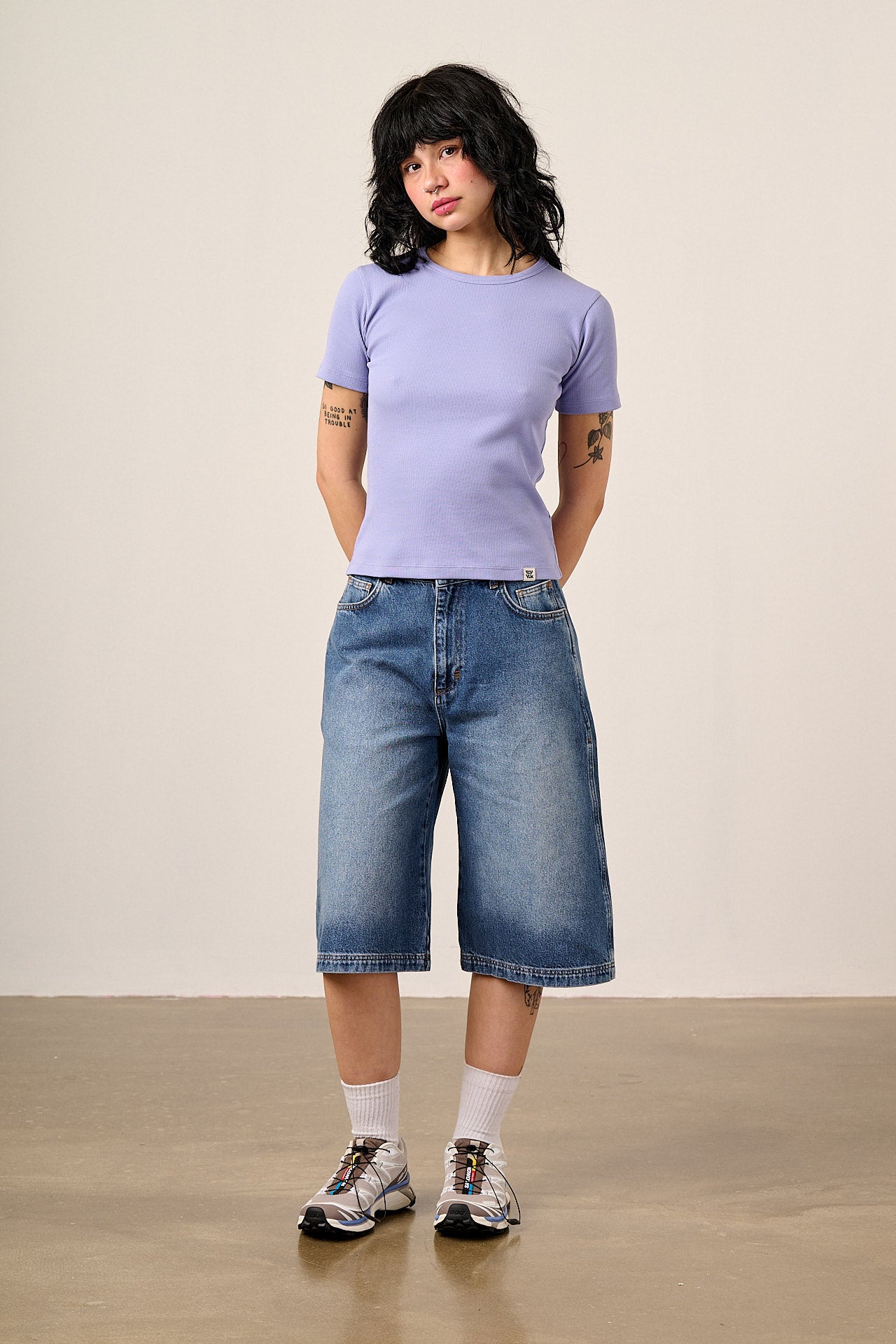 Gracie - Cotton T-Shirt in in Lilac