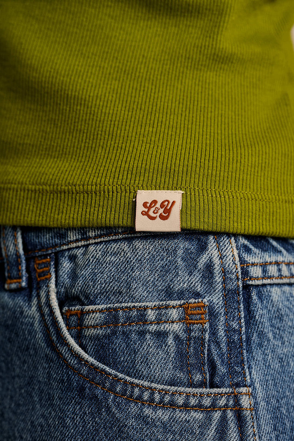 Gracie - Cotton T-Shirt in Cypress Green