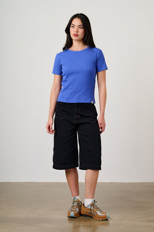 Gracie - Cotton T-Shirt in Dazzling Blue