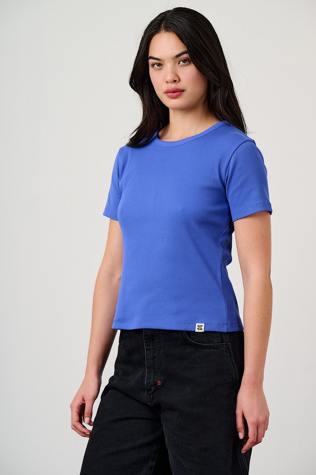 Gracie - Cotton T-Shirt in Dazzling Blue