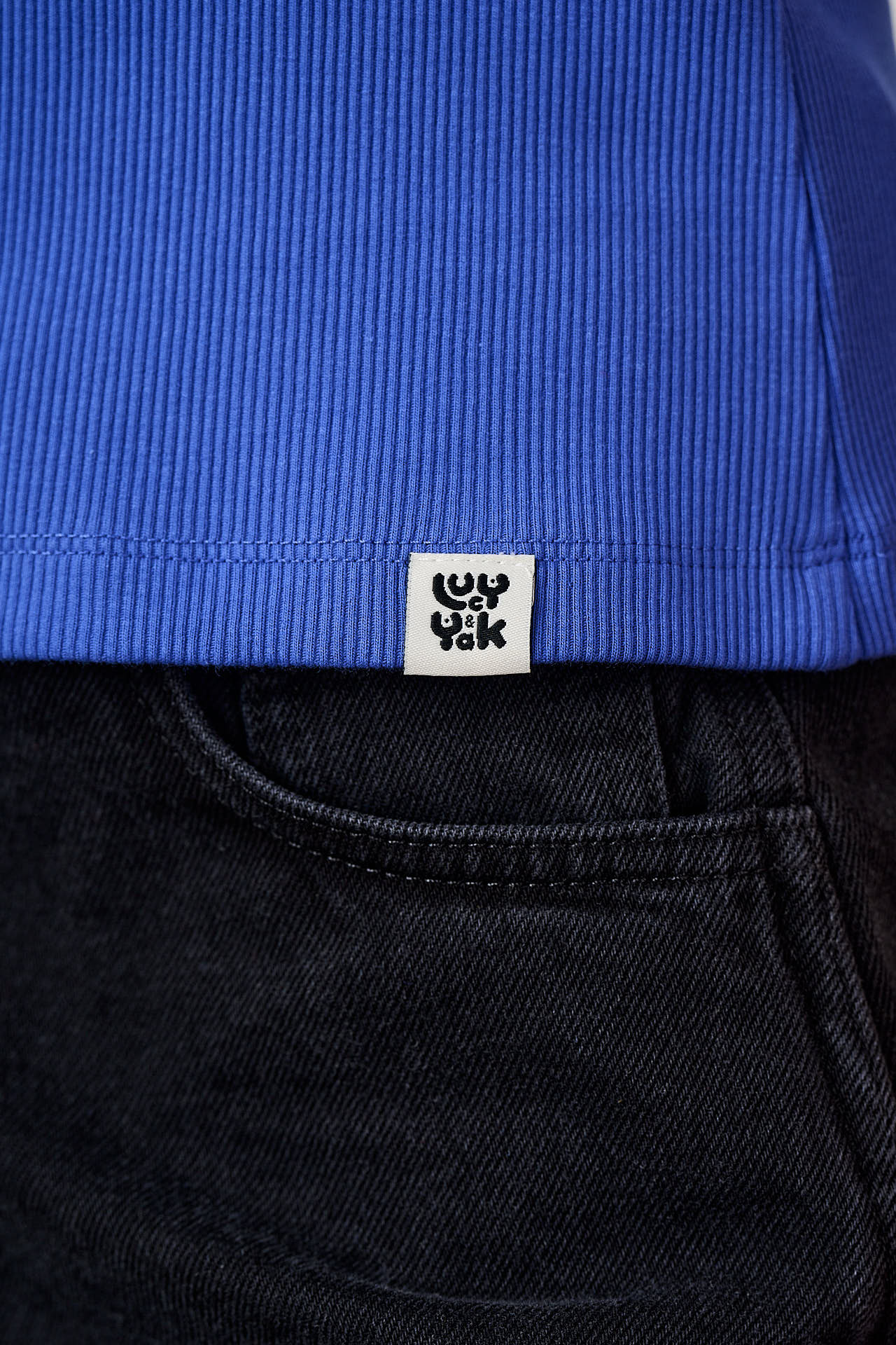 Gracie - Cotton T-Shirt in Dazzling Blue