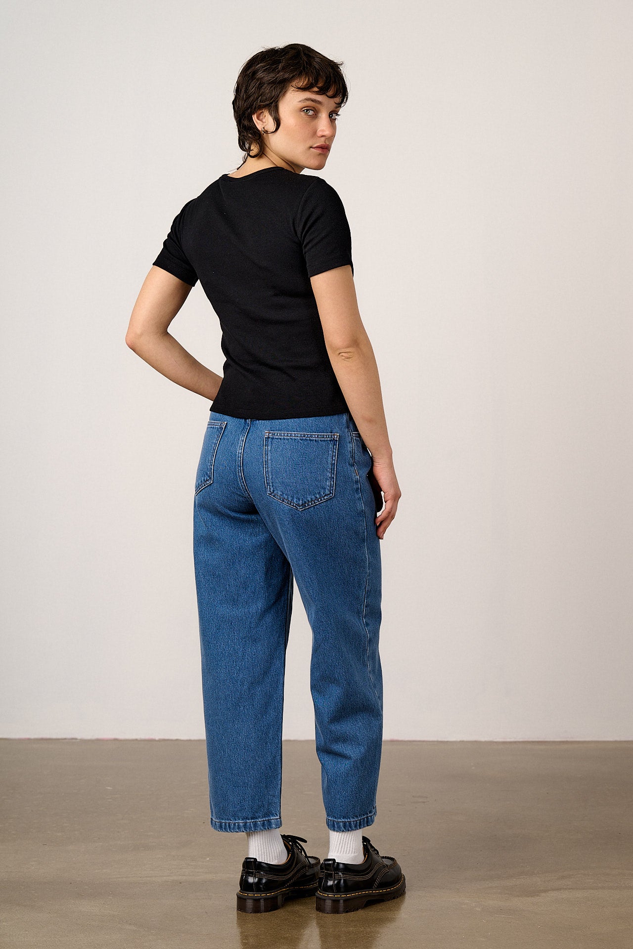 Gracie - Cotton T-Shirt in Black