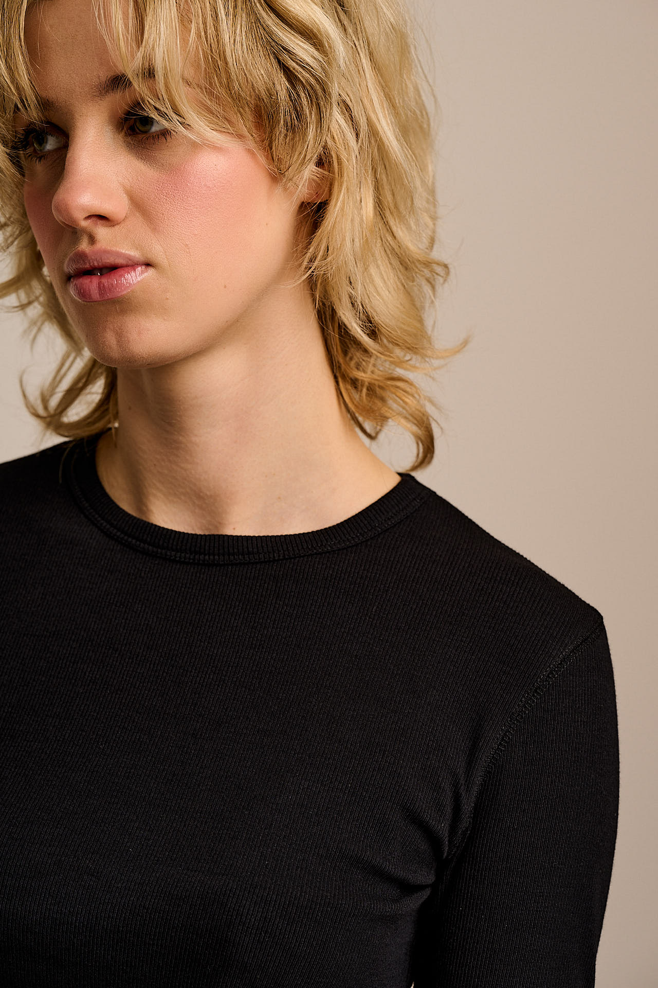 Grayson - Long Sleeve Cotton Jersey Top in Black