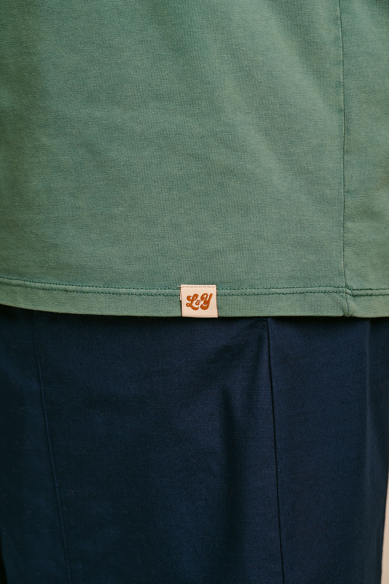 Inessa - Cotton Cap Sleeve T-Shirt in Washed Green