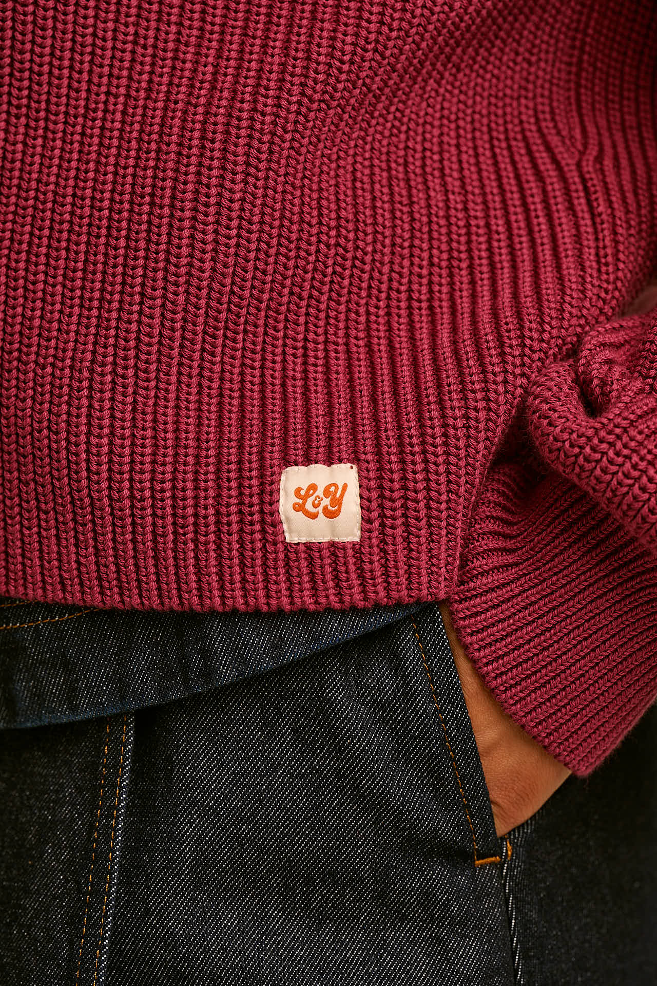 Juniper - Cotton Knit Cardigan in Burgundy