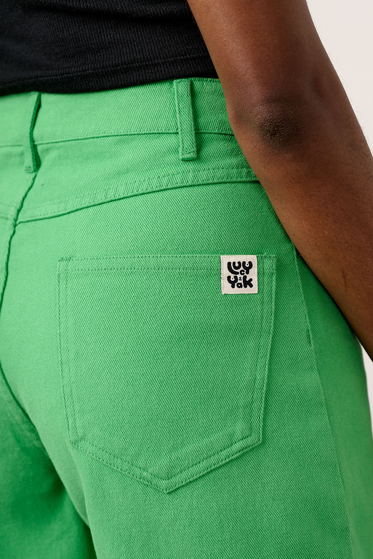 Lexi - High Waist Cotton Shorts in Kelly Green