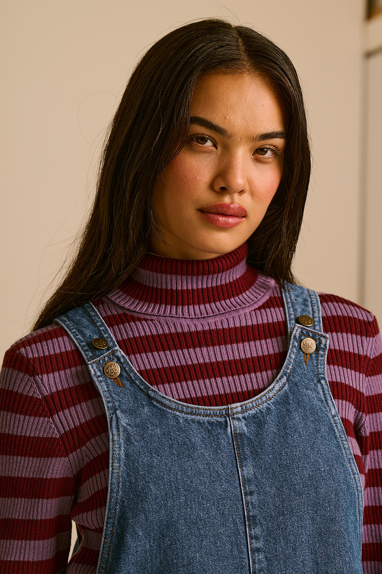 Lily - Denim Midi Dress in Mid Wash