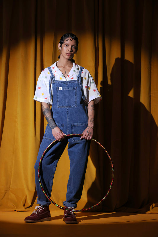 Original - Denim Dungarees in Mid Wash Blue