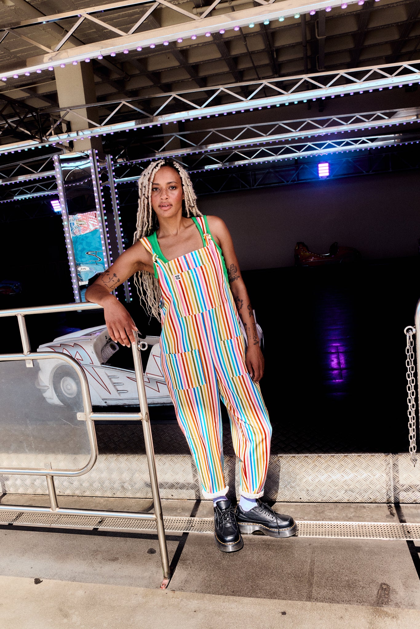 Original - Cotton Dungarees in Vintage Rainbow