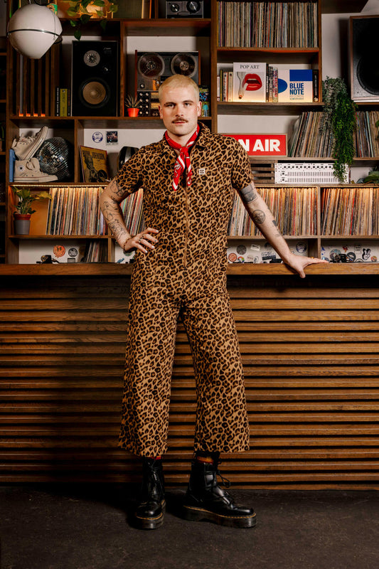 Ragan - Cotton Jumpsuit in Leopard Print