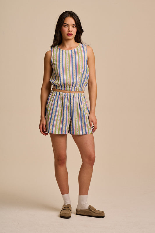 Popan - Cotton Shorts in Tulip Stripe