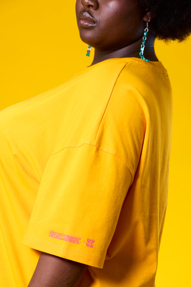 Bee Illustrates Pride 2026 - Benny - Oversized cotton T-Shirt in Orange