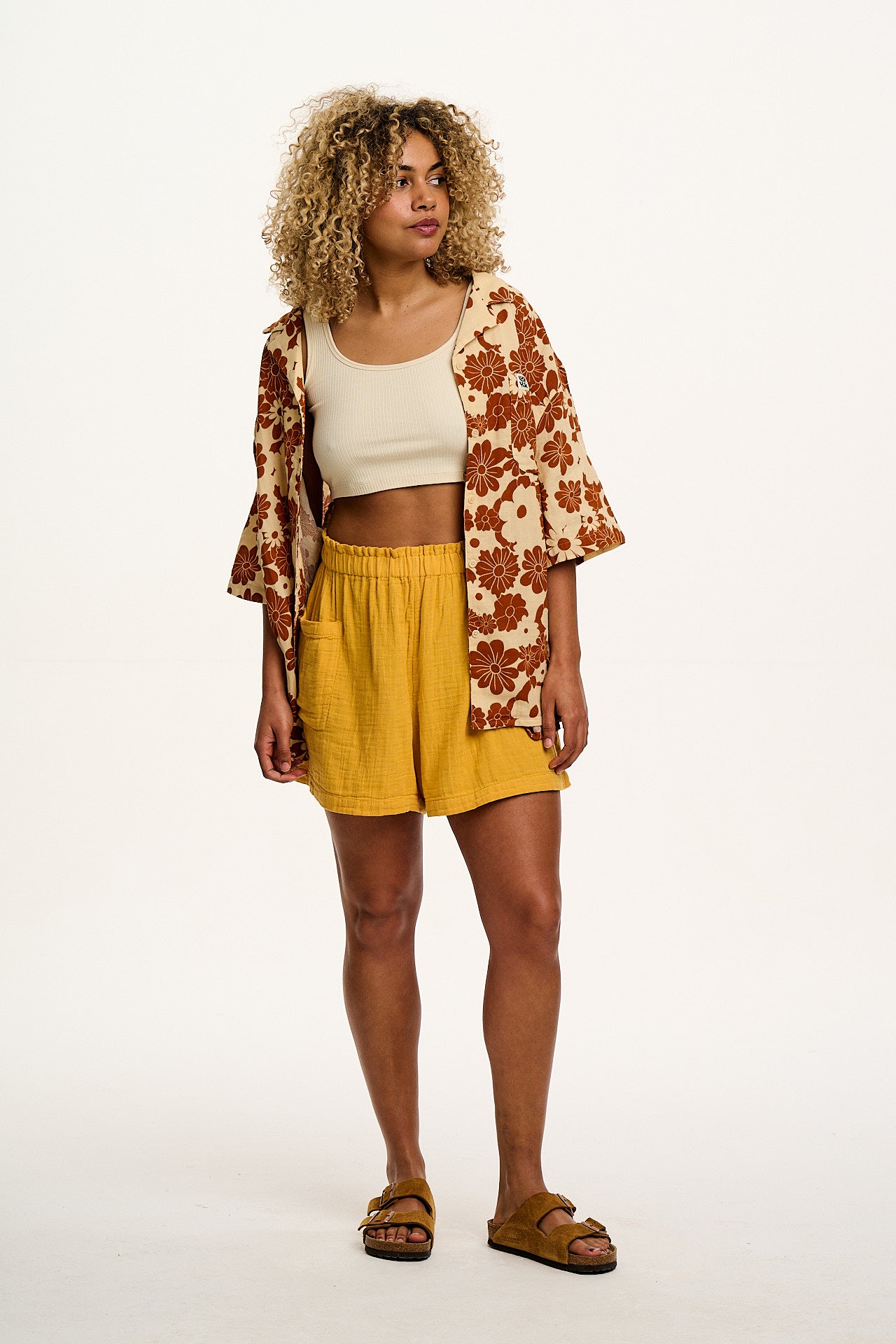Sierra - Cotton Shorts in Mustard Yellow