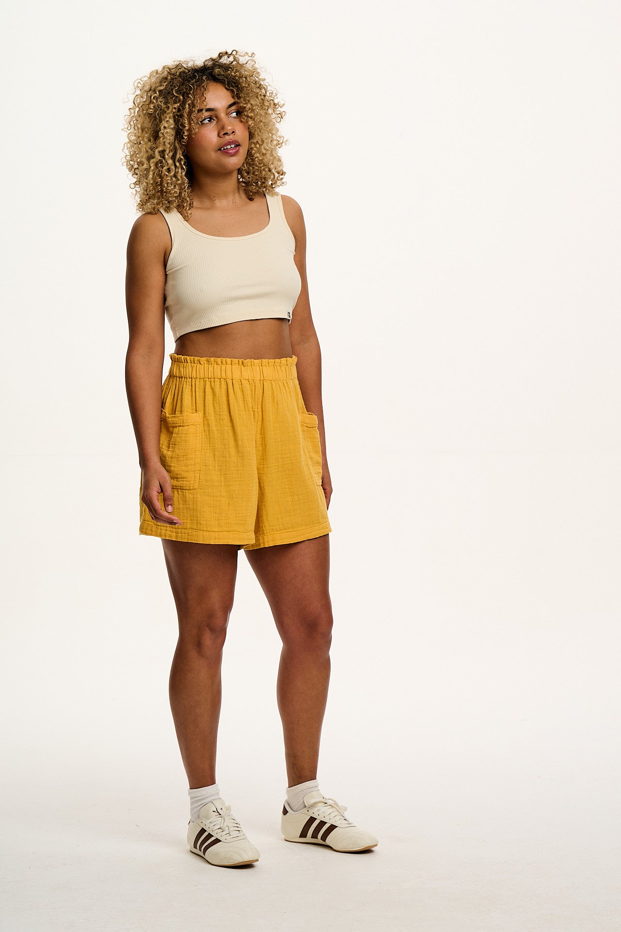 Sierra - Cotton Shorts in Mustard Yellow