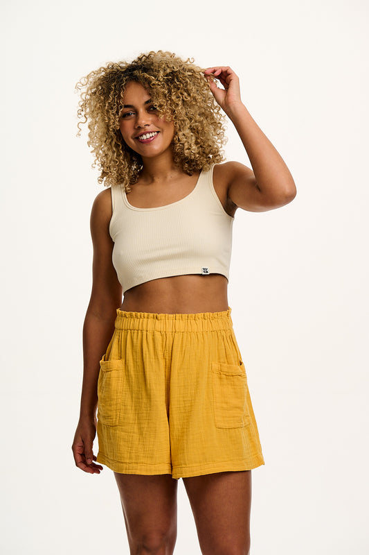 Sierra - Cotton Shorts in Mustard Yellow