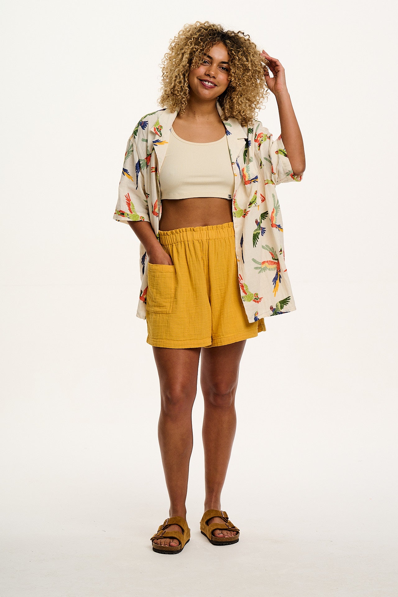 Sierra - Cotton Shorts in Mustard Yellow
