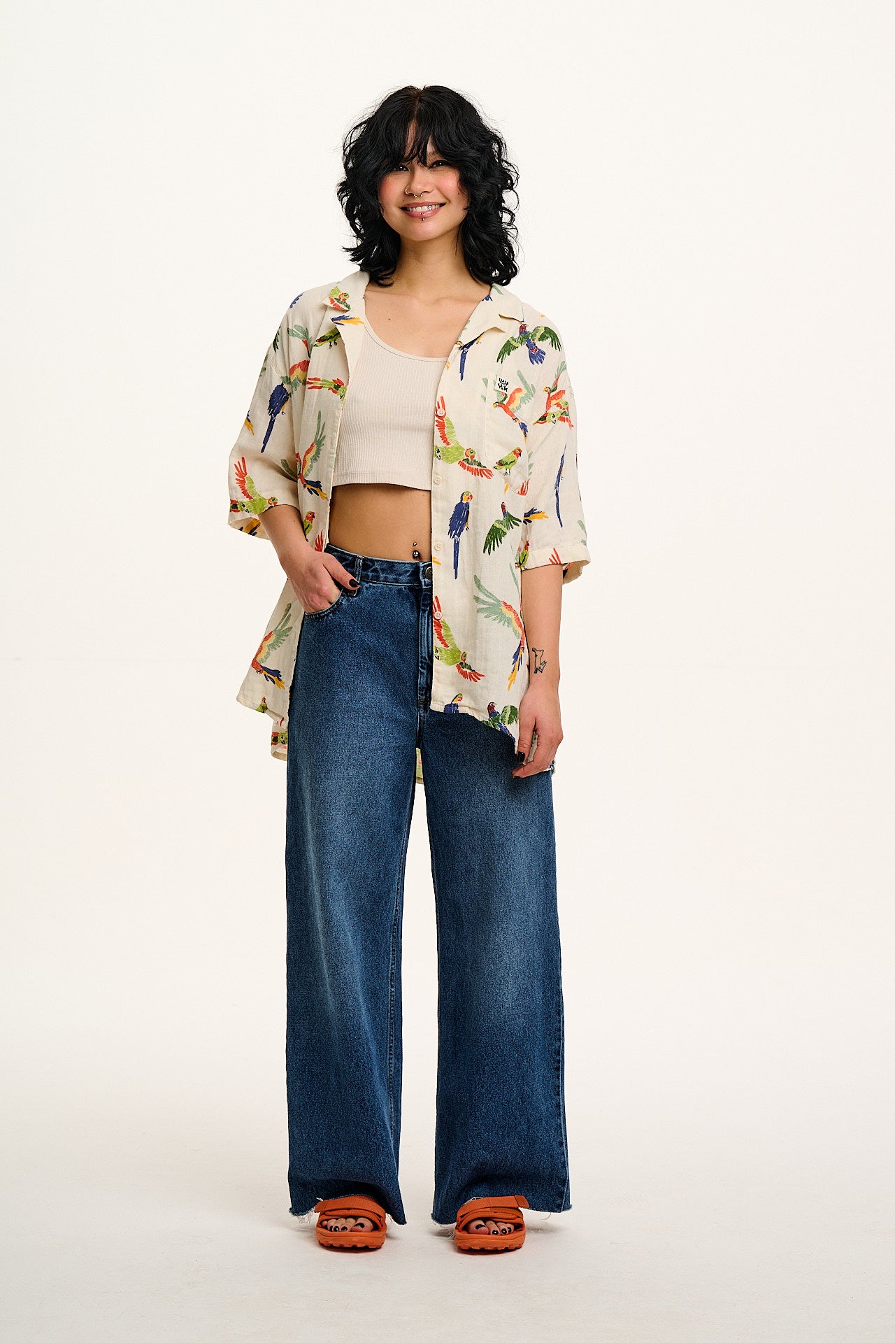 Carter - High Waisted Denim Jeans in Vintage Wash Blue